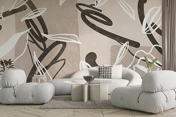 Abstract floral patterns in soft tones