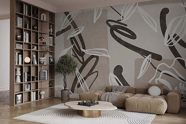 Abstract floral patterns in soft tones