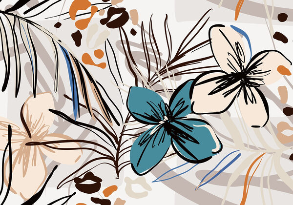 Colorido estampado floral con flores Colorido estampado floral con flores