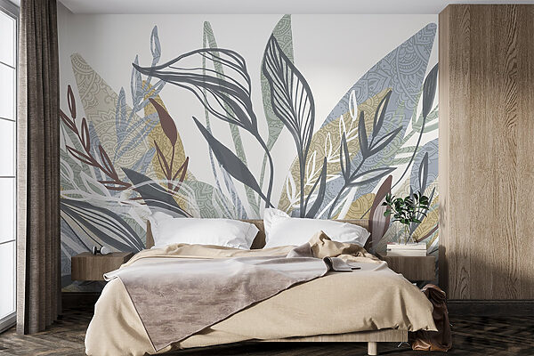 Fotomurales Fotomurales Elegante follaje con intrincados dibujos (SKU: w08893)