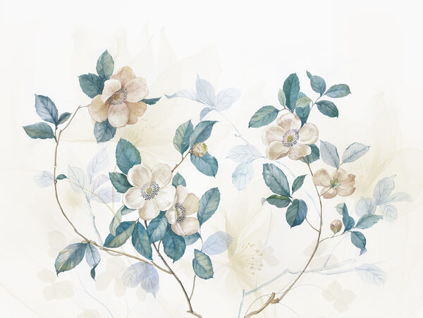 Painting of flowers and leaves