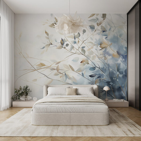 Pintura de una rama de árbol con hojas Pintura de una rama de árbol con hojas