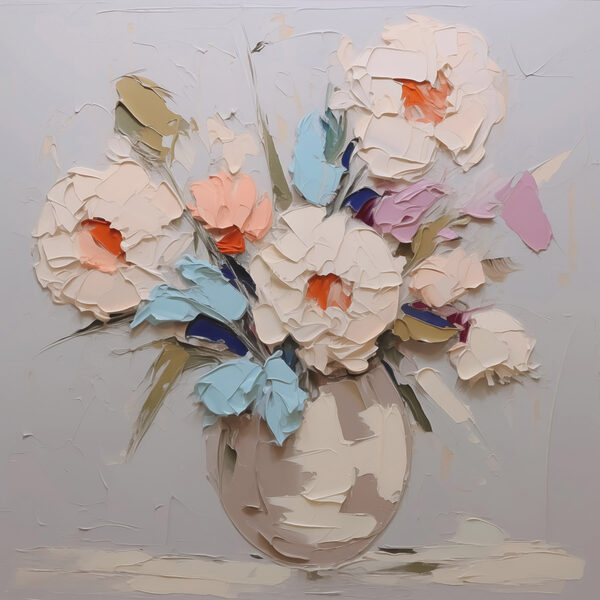 Painting of flowers in a vase Painting of flowers in a vase