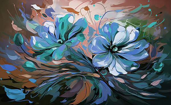 Pintura de flores sobre una superficie Pintura de flores sobre una superficie