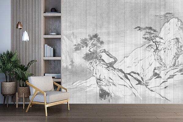 Pintura de un árbol sobre una roca Pintura de un árbol sobre una roca