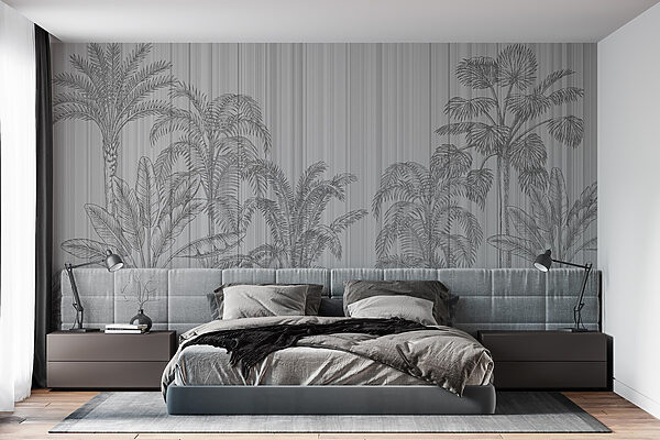 Fondo gris y blanco con palmeras Fondo gris y blanco con palmeras