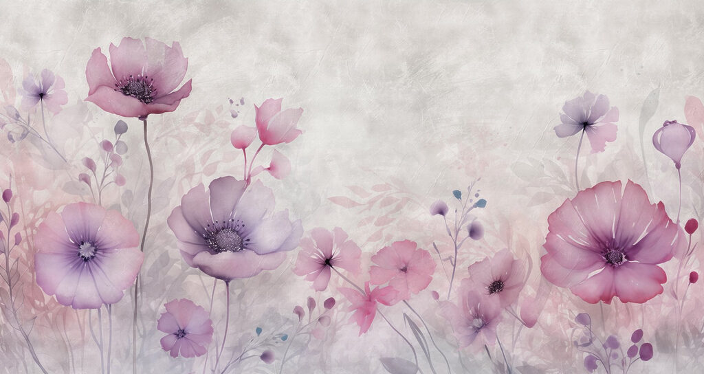 Pintura de flores sobre fondo blanco Pintura de flores sobre fondo blanco
