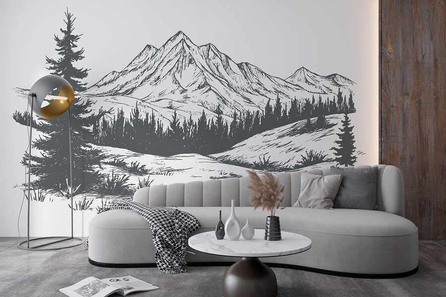 Dibujo de una cadena montañosa