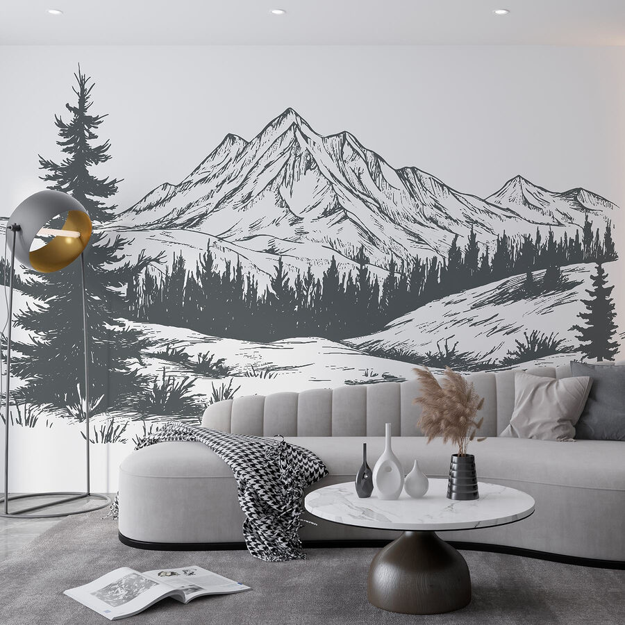 Dibujo de una cadena montañosa