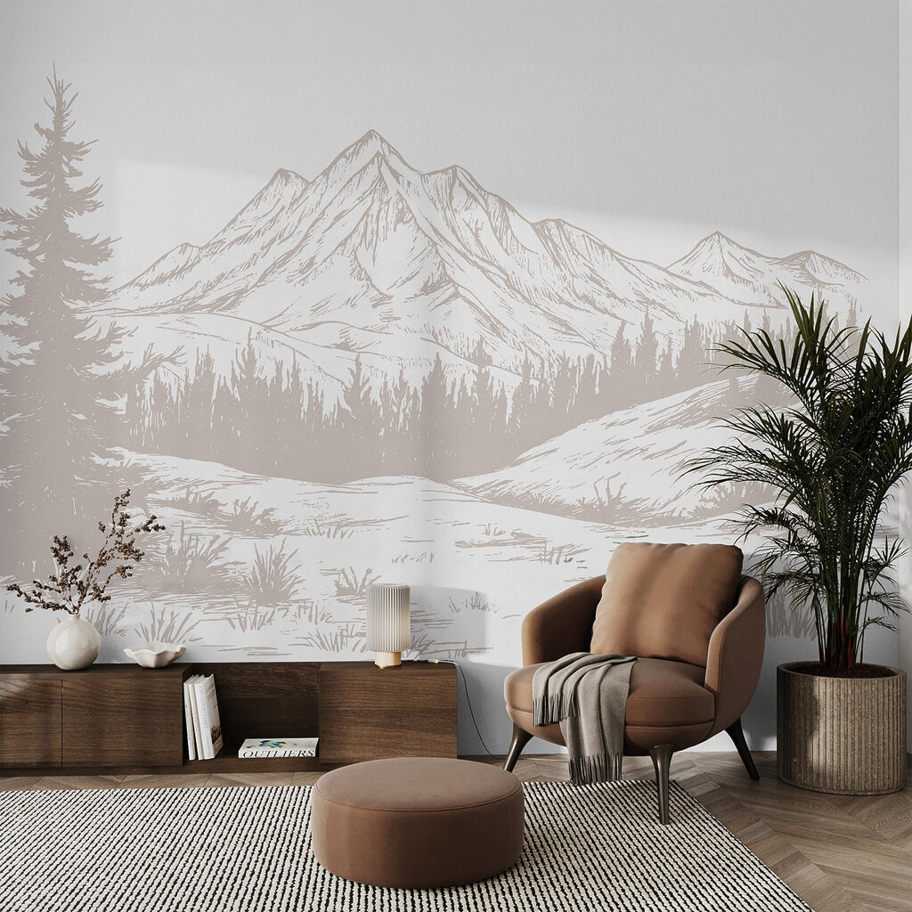 Drawing of a mountain range