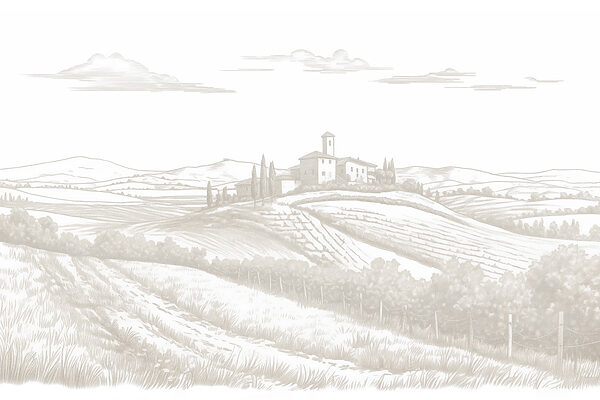 Landscape with a house and fields Landscape with a house and fields