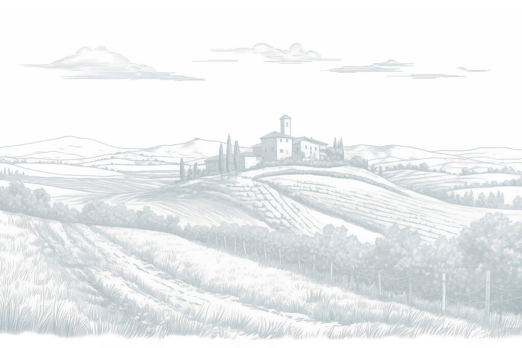 Paisaje con una casa y árboles Paisaje con una casa y árboles