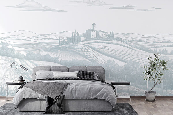 Paisaje con una casa y árboles Paisaje con una casa y árboles