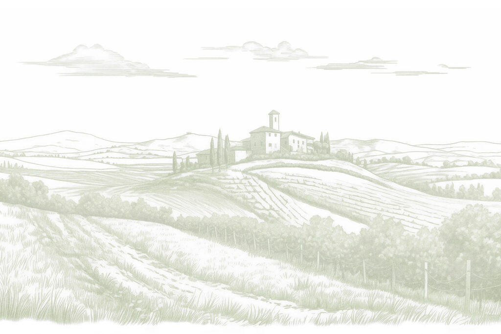 Paisaje con una casa y campos Paisaje con una casa y campos