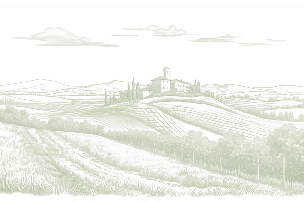 Paisaje con una casa y campos Paisaje con una casa y campos