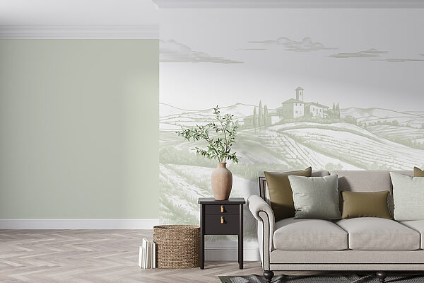 Paisaje con una casa y campos Paisaje con una casa y campos
