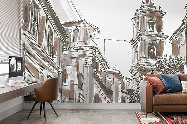 Dibujo de un edificio con campanas Dibujo de un edificio con campanas