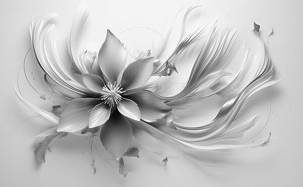 Flor con hojas y pétalos Flor con hojas y pétalos