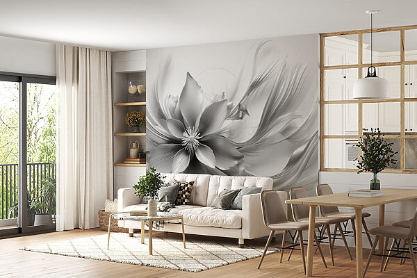 Flor con hojas y pétalos Flor con hojas y pétalos