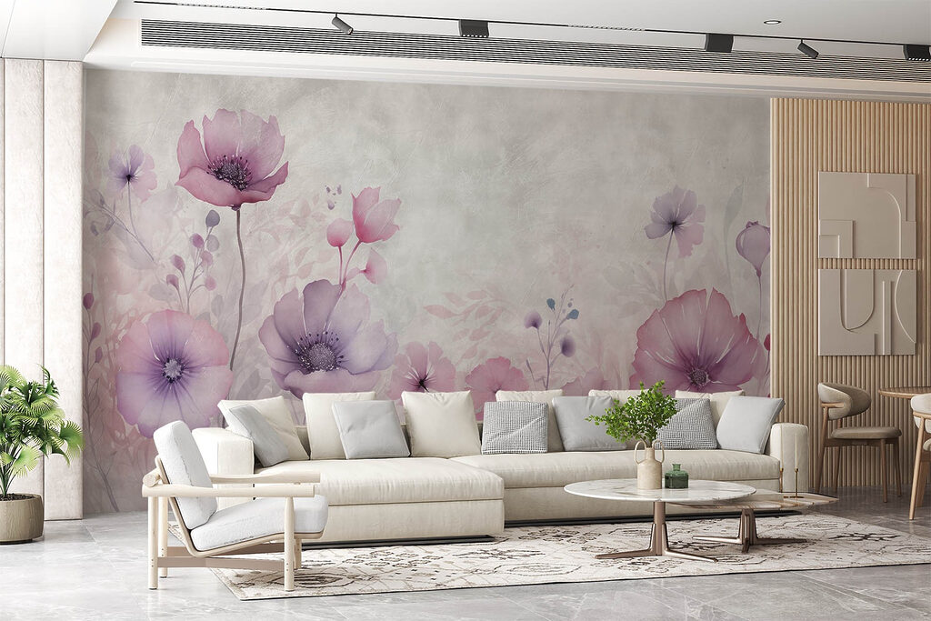 Painting of flowers on a white background