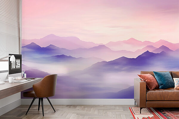 Fotomurales Fotomurales Paisaje de montañas con nubes (SKU: w03367)