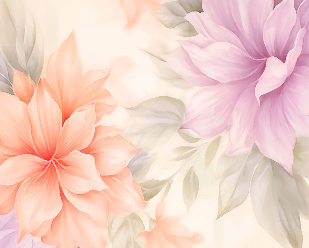 Flores suaves en suaves tonos pastel Flores suaves en suaves tonos pastel