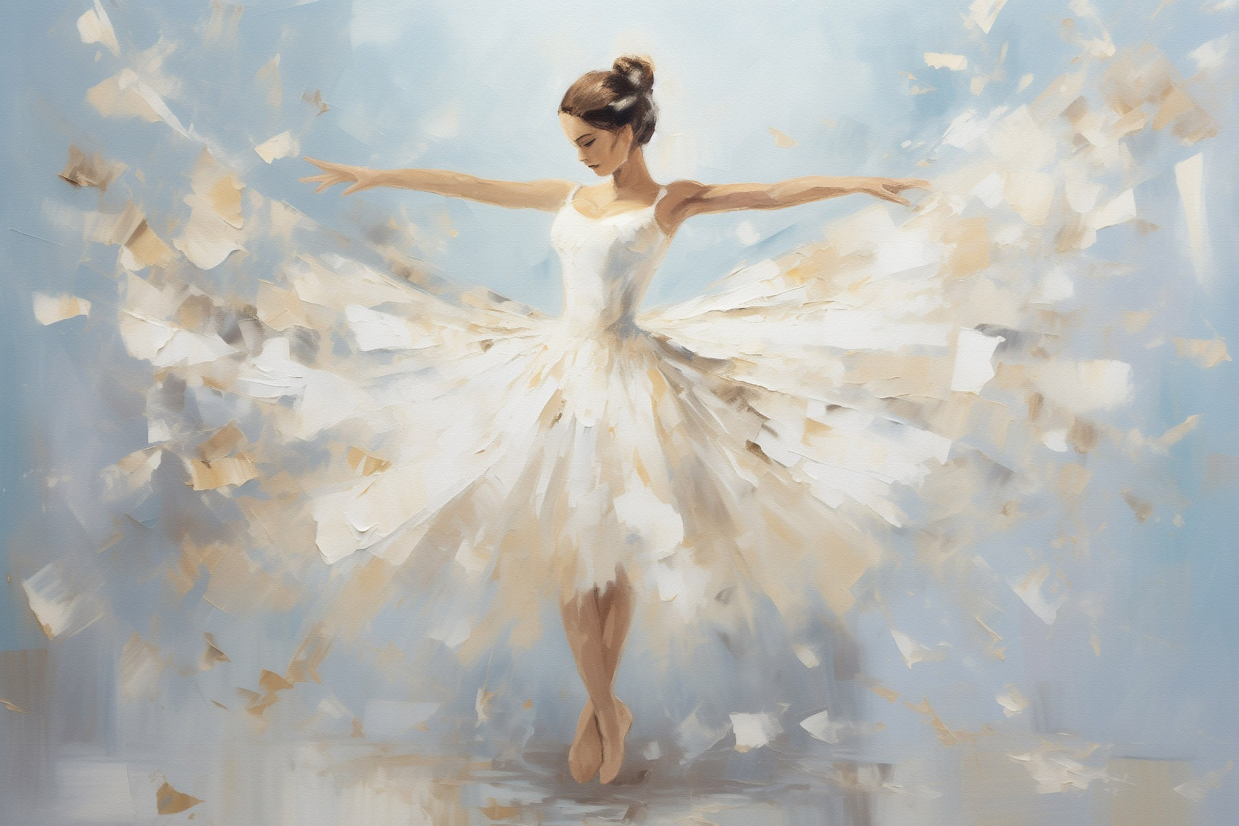 s43257p - Cuadro de una mujer con un vestido blanco - tegory