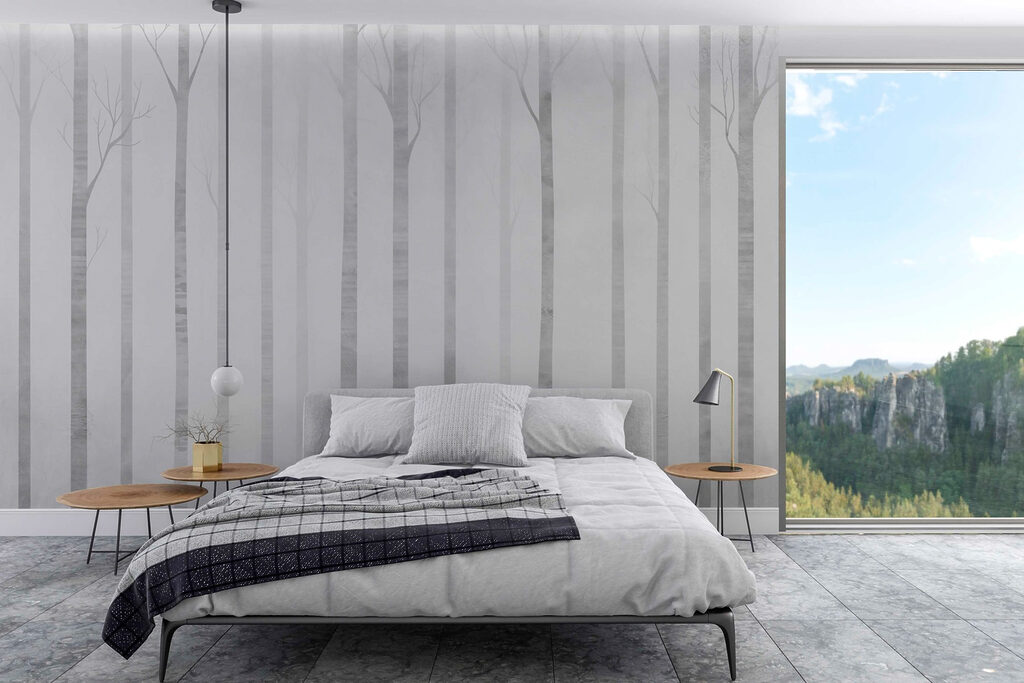 Group of trees in fog