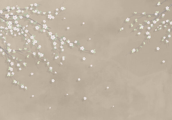Rama de árbol con flores blancas Rama de árbol con flores blancas