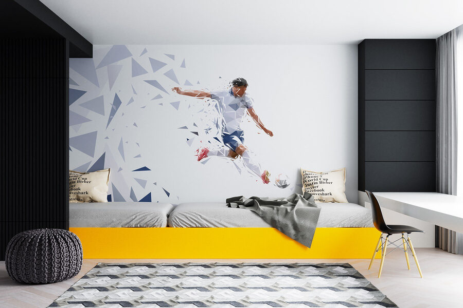 Fotomurales Hombre dando patadas a un balón de fútbol - Imagen 3