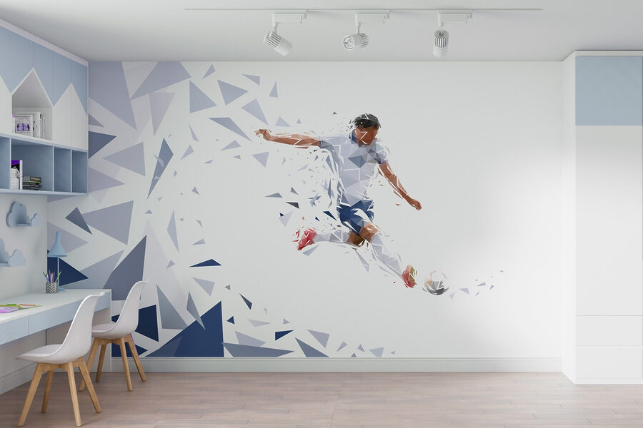 Fotomurales Hombre dando patadas a un balón de fútbol - Imagen 4