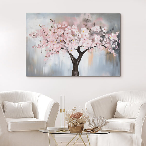 Cuadros Cuadro de un árbol con flores rosas (SKU: s43300) Cuadros Cuadros Cuadro de un árbol con flores rosas (SKU: s43300)