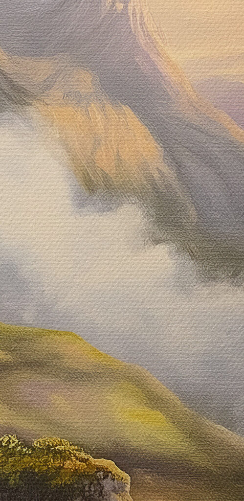 Painting of mountains and clouds Painting of mountains and clouds