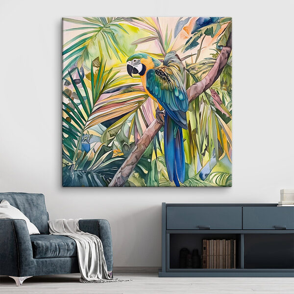 Colorful bird on a tree branch Colorful bird on a tree branch