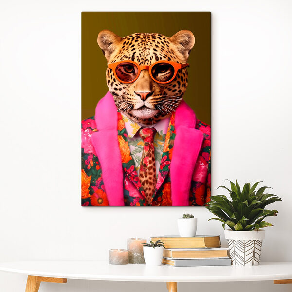 Leopard wearing a suit and sunglasses Leopard wearing a suit and sunglasses
