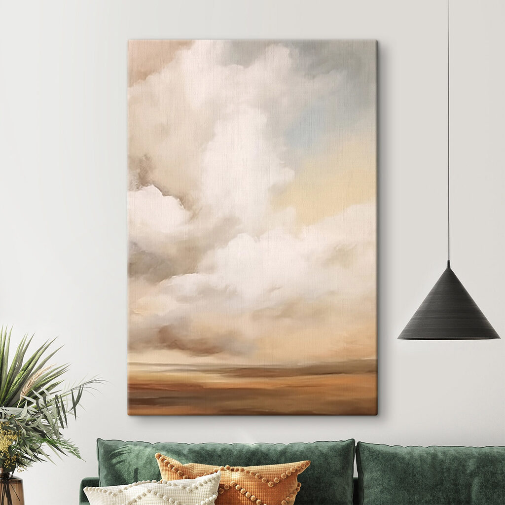 Serene clouds over tranquil landscape Serene clouds over tranquil landscape
