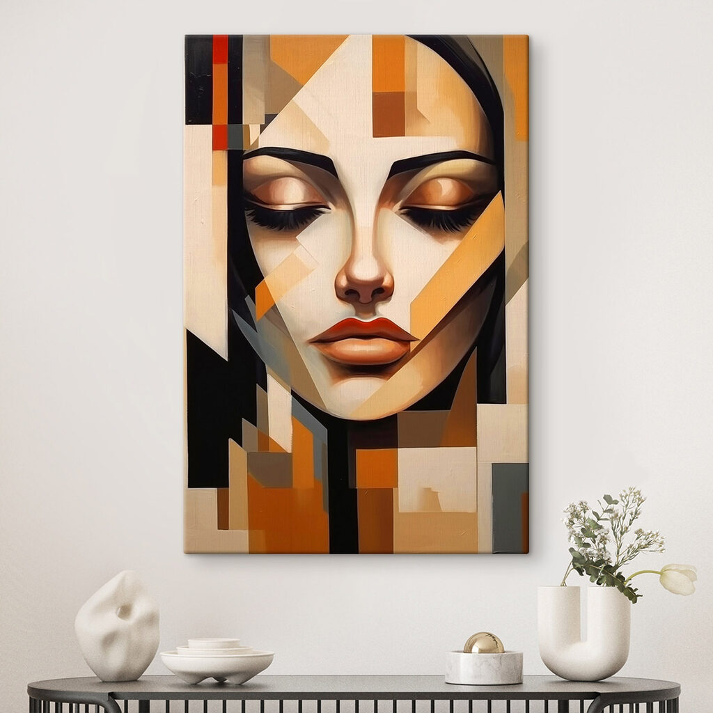 Painting of a woman's face Painting of a woman's face