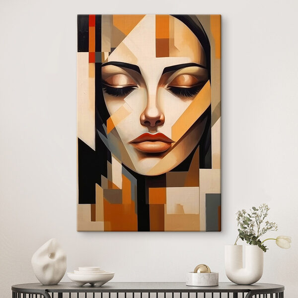 Painting of a woman's face Painting of a woman's face