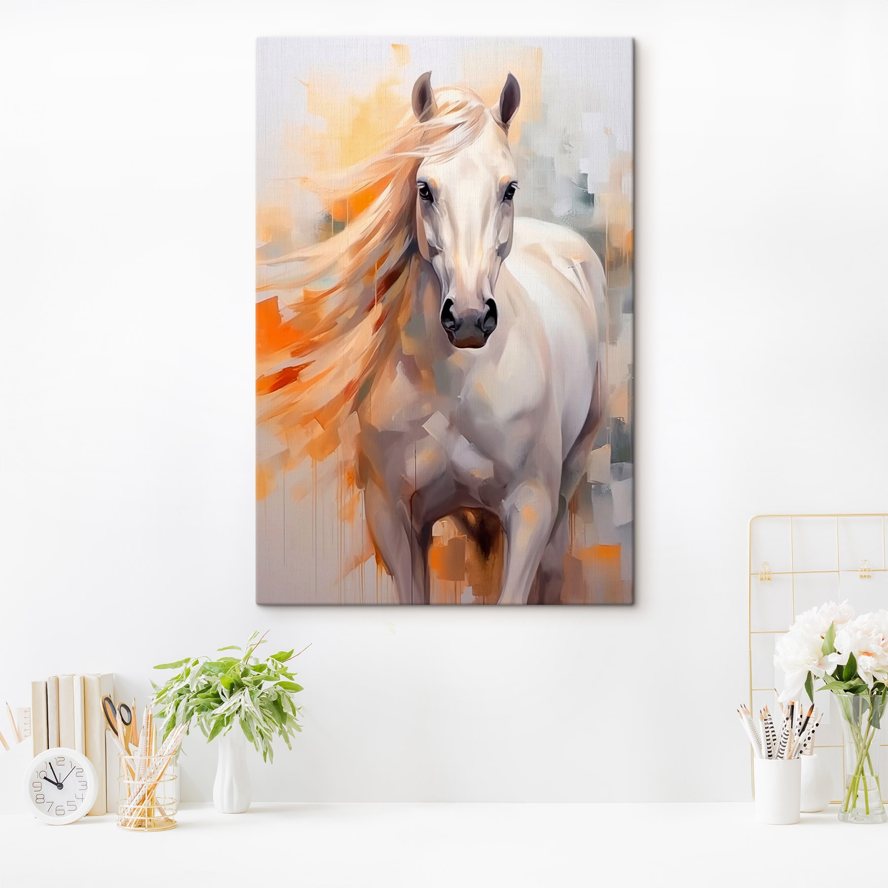 Painting of a white horse