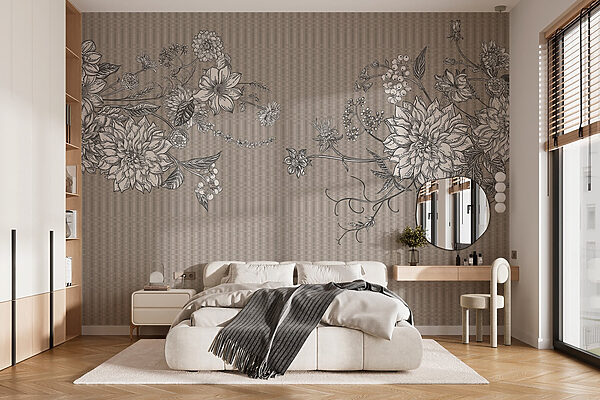 Elegante ilustración floral sobre fondo texturizado Elegante ilustración floral sobre fondo texturizado