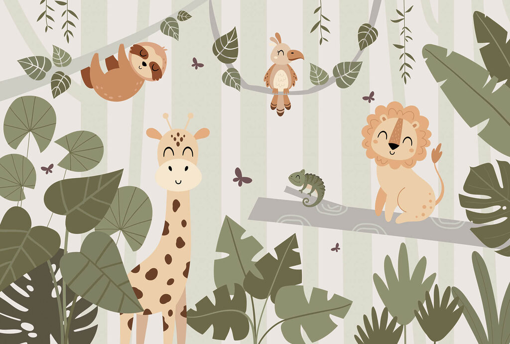 Dibujos animados de animales en una selva Dibujos animados de animales en una selva