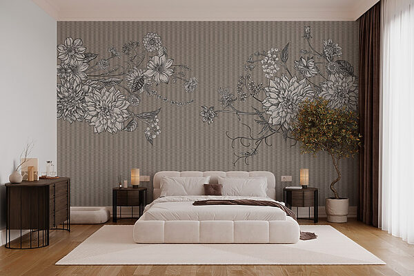 Elegante ilustración floral sobre fondo texturizado Elegante ilustración floral sobre fondo texturizado
