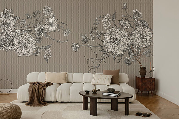 Elegante ilustración floral sobre fondo texturizado Elegante ilustración floral sobre fondo texturizado