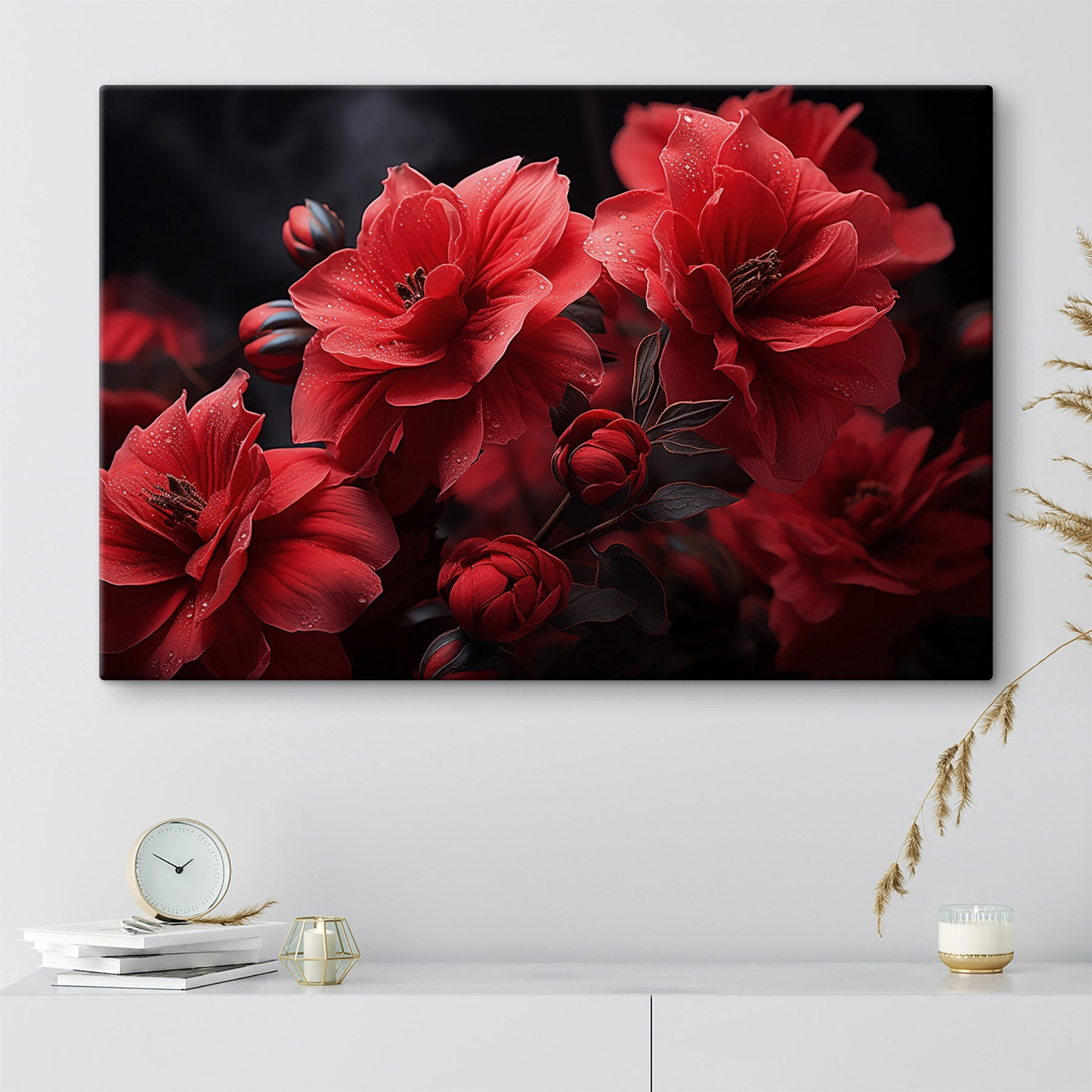 Group of red flowers Group of red flowers