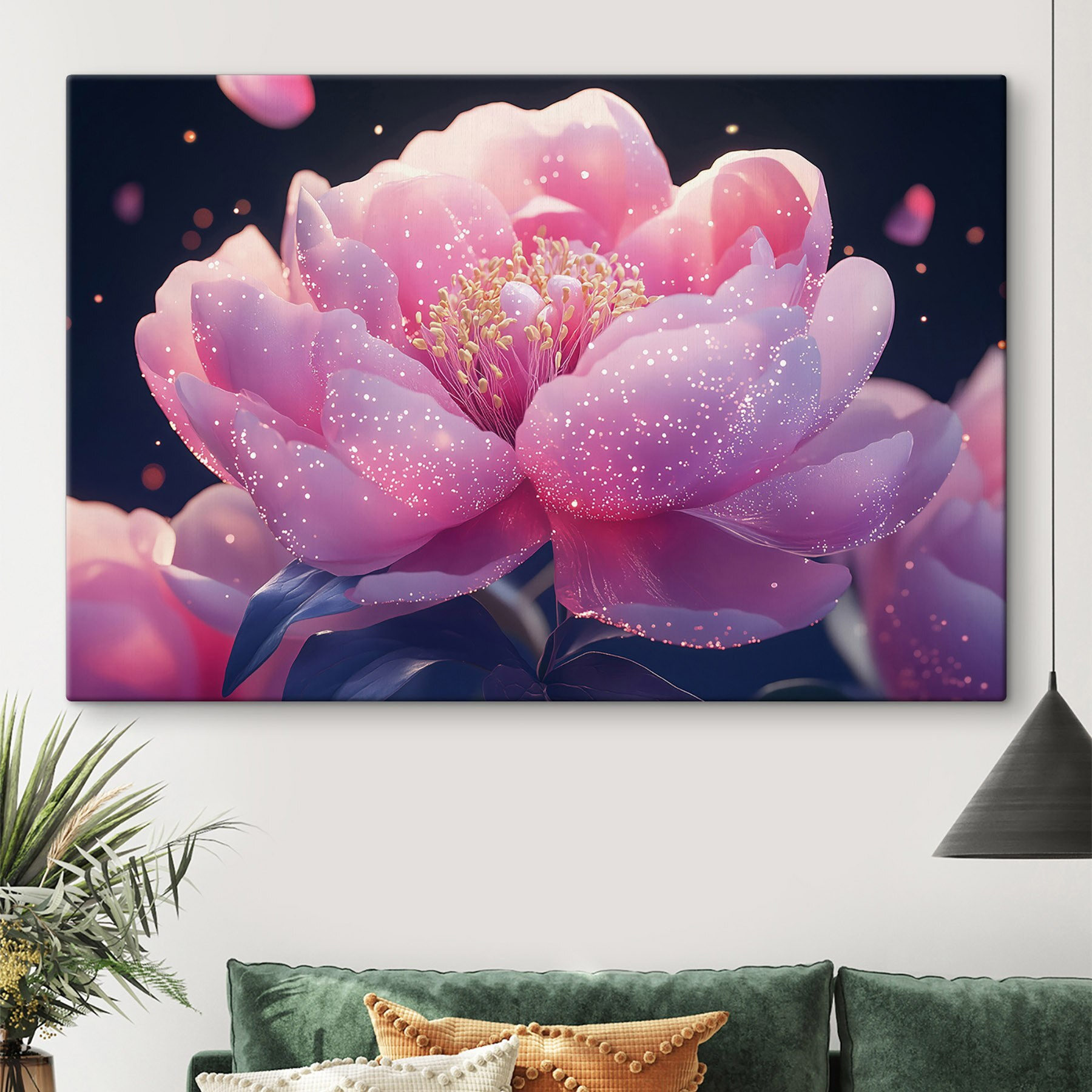 Pink flower with sparkles Pink flower with sparkles