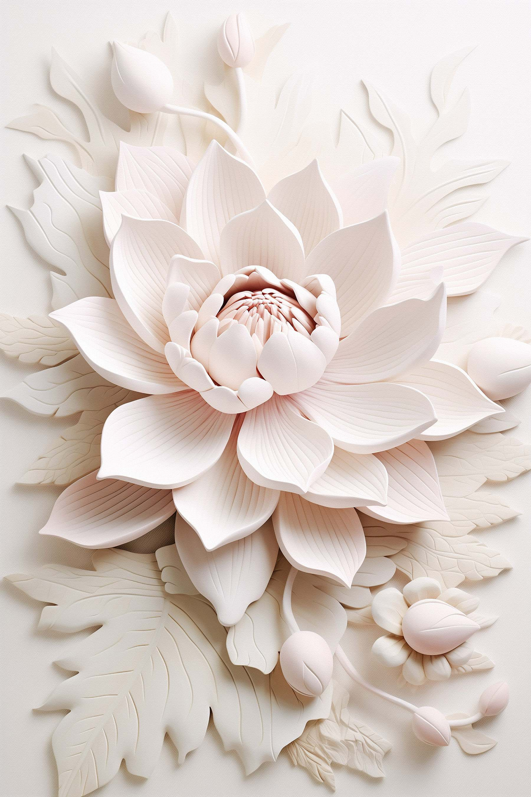 White flower with leaves White flower with leaves