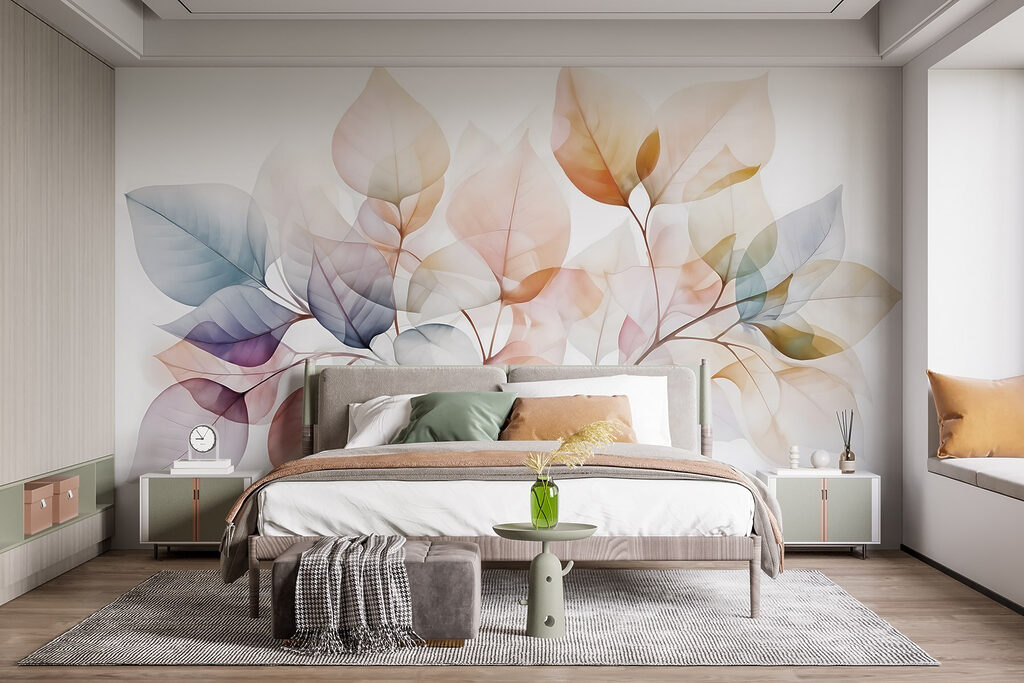Delicate leaves in soft hues