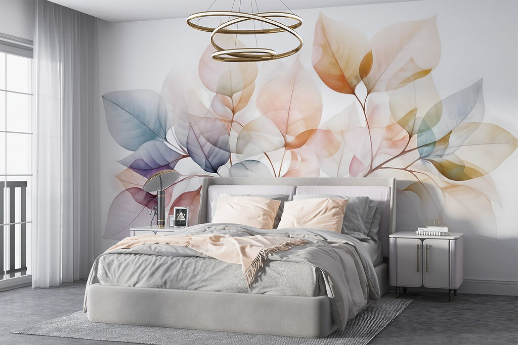 Delicate leaves in soft hues