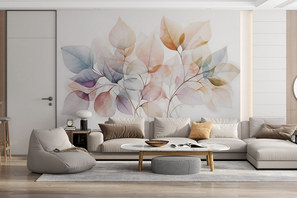 Delicate leaves in soft hues