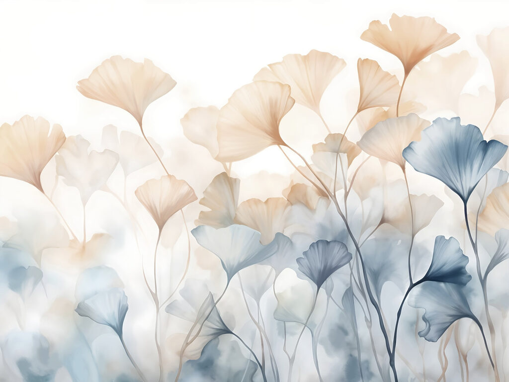 Pintura de flores con hojas Pintura de flores con hojas